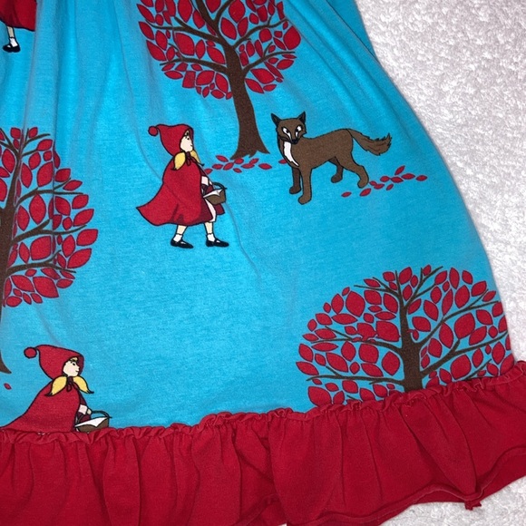 KELLY'S KIDS RED PRINT KNIT DRESS WITH LITTLE RED RIDING HOOD *SIZE 5/6 - Picture 5 of 9